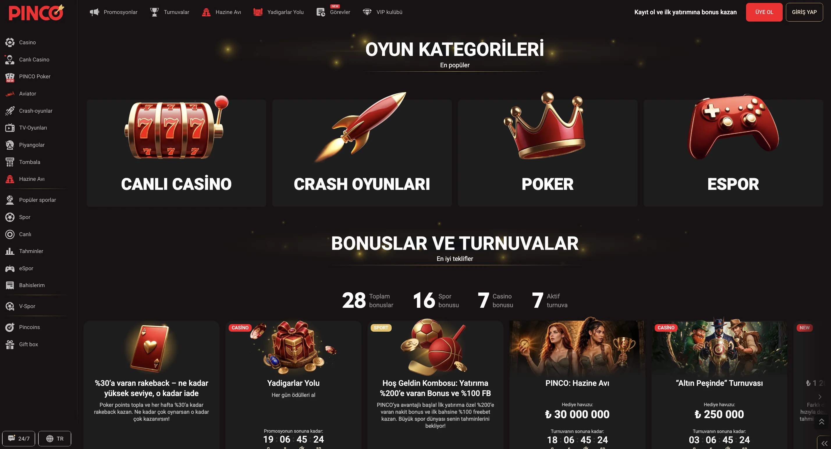 Pinco slot oyunları kataloğu ve özellikleri